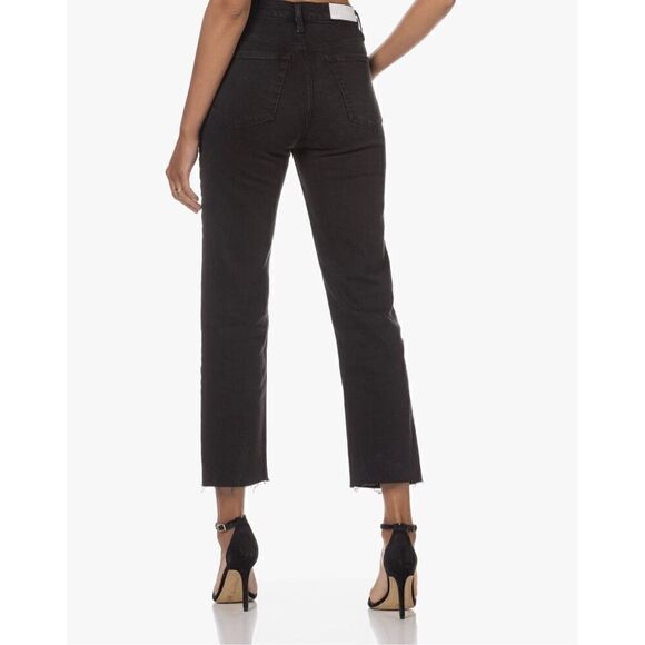 RE/DONE 70’s Stove Pipe Straight Leg Jeans‎ Faded Black Size 26 - Picture 2 of 12